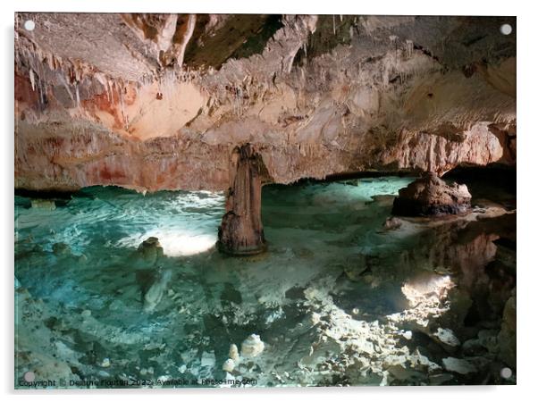 Underwater Cave Ciutadella Menorca Acrylic by Deanne Flouton