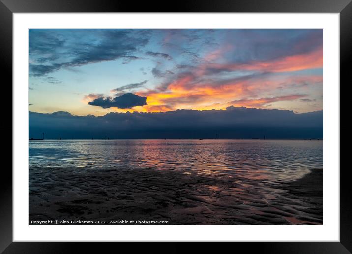 Sunset at Walpole bay  Framed Mounted Print by Alan Glicksman
