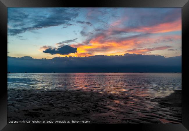Sunset at Walpole bay  Framed Print by Alan Glicksman