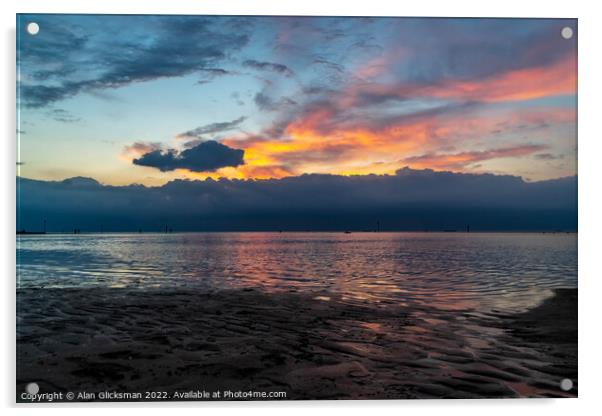Sunset at Walpole bay  Acrylic by Alan Glicksman