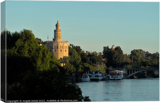 Torre del Oro by the Guadalquivir Canvas Print by Angelo DeVal