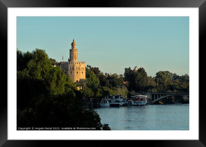 Torre del Oro by the Guadalquivir Framed Mounted Print by Angelo DeVal