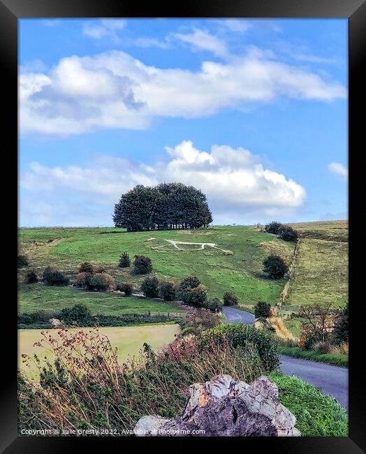 Hackpen White Horse on Hackpen Hill, Wiltshire Framed Print by Julie Gresty