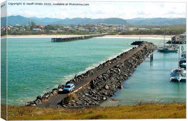 Coffs Harbour inner and outer harbours. Canvas Print by Geoff Childs
