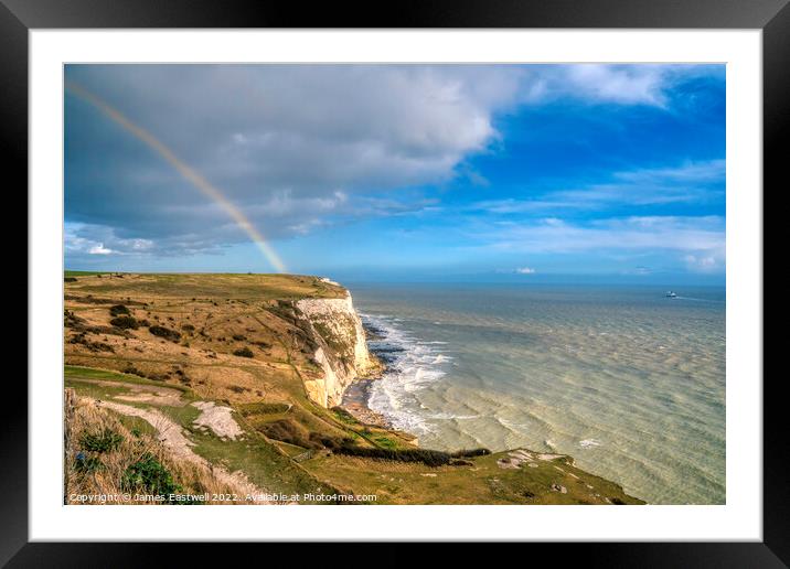 Rainbow over the white cliffs of Dover Framed Mounted Print by James Eastwell