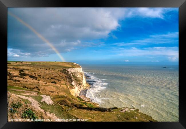 Rainbow over the white cliffs of Dover Framed Print by James Eastwell