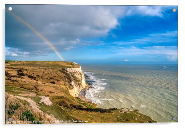 Rainbow over the white cliffs of Dover Acrylic by James Eastwell