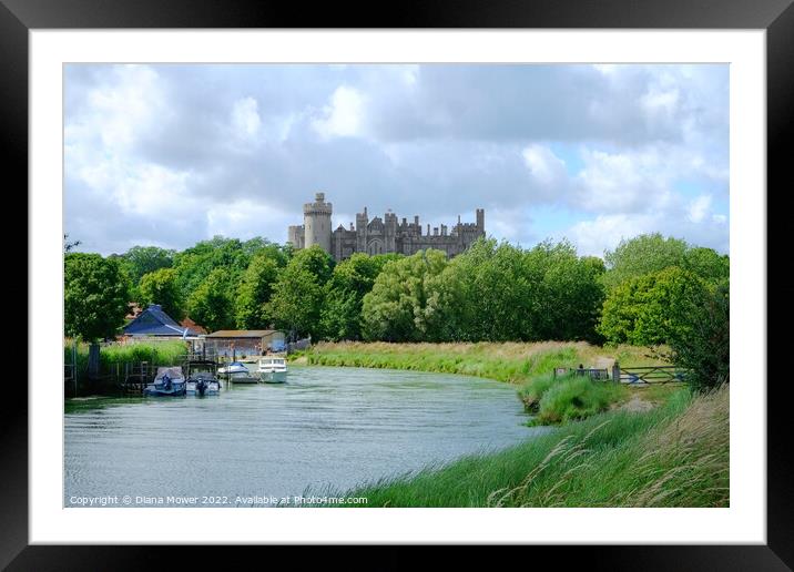 Arundel River Arun and Castle View Framed Mounted Print by Diana Mower