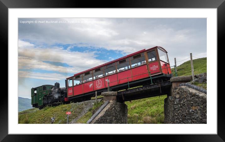 Steam Train Snowdon Railway Framed Mounted Print by Pearl Bucknall