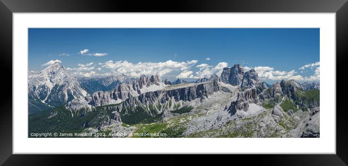 Cinque Torri Panorama Framed Mounted Print by James Rowland