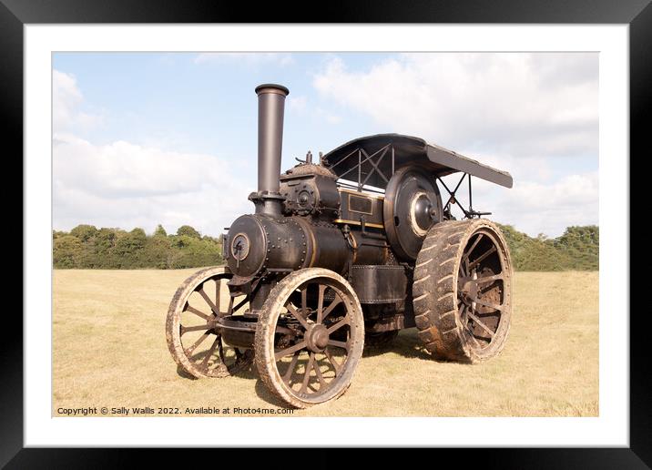 Ancient steam tractor Framed Mounted Print by Sally Wallis