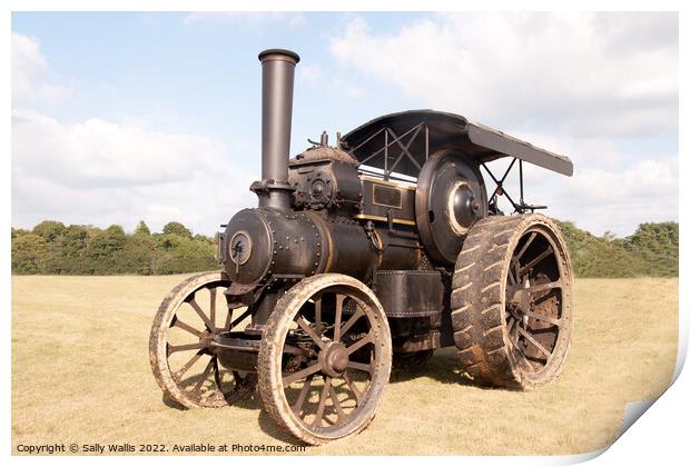 Ancient steam tractor Print by Sally Wallis