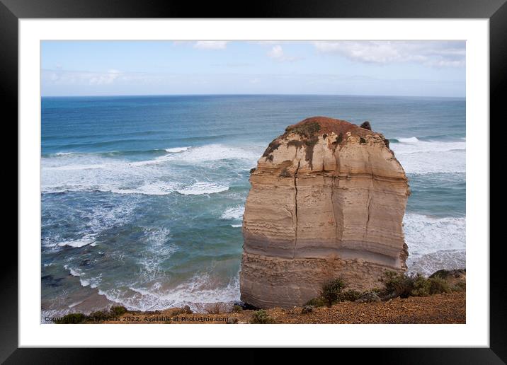 Curvature of the earth seen from the Great Ocean Road Framed Mounted Print by Sally Wallis