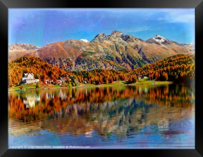 View of Lake Lugano from Lugano town. Switzerland. Framed Print by Luigi Petro