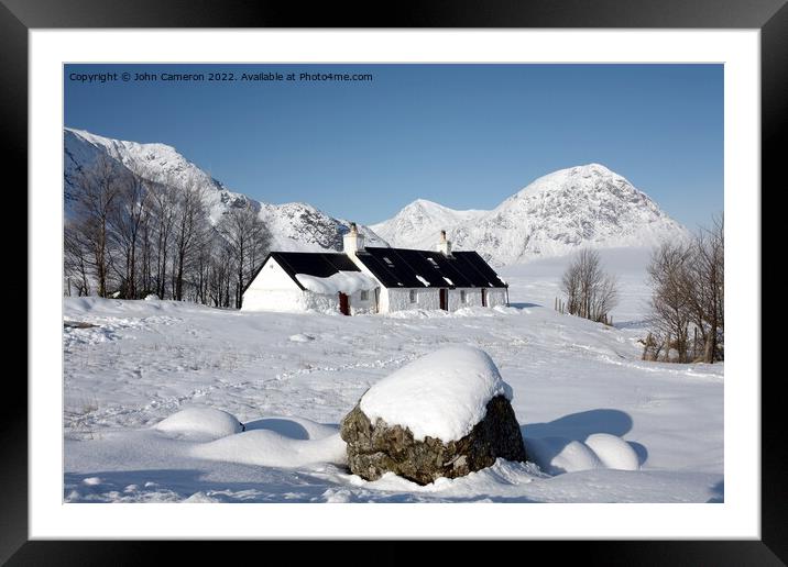 Winter in Glencoe. Framed Mounted Print by John Cameron