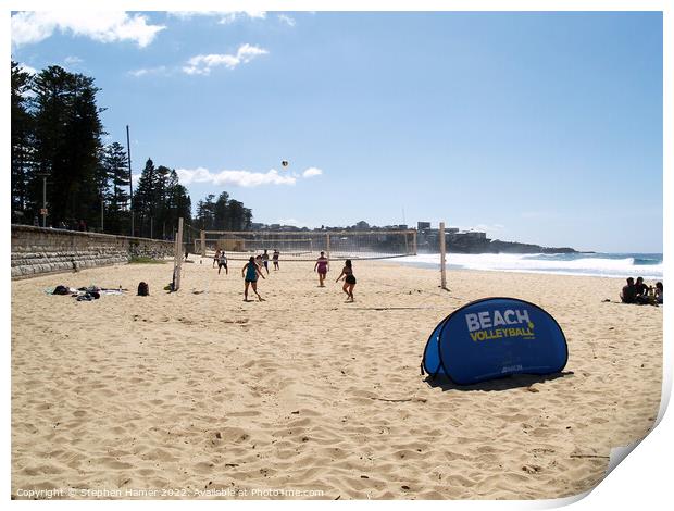 Beach Volleyball Manly Print by Stephen Hamer