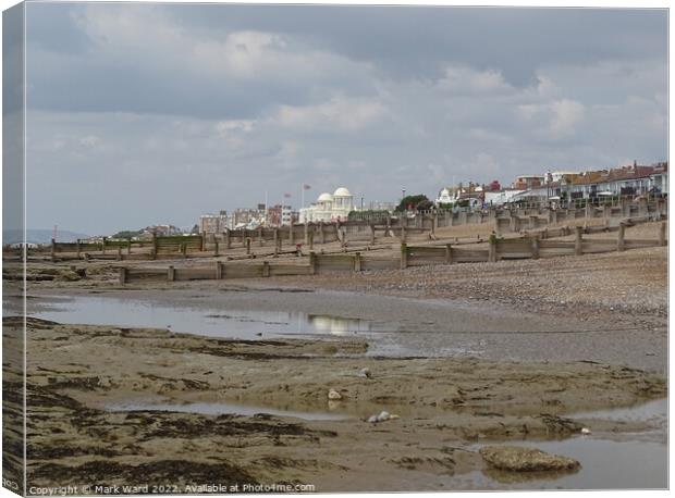 Bexhill Beach at Low Tide Canvas Print by Mark Ward