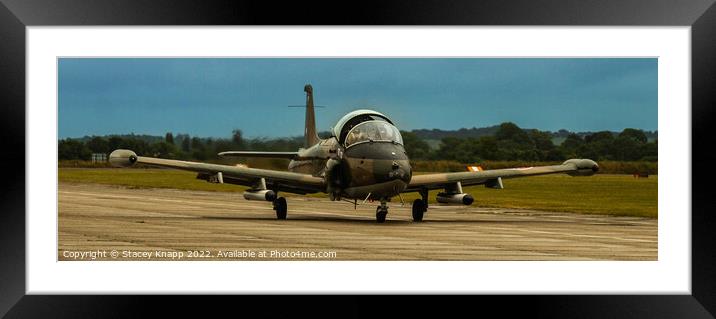 Jet plane on runway Framed Mounted Print by Stacey Knapp