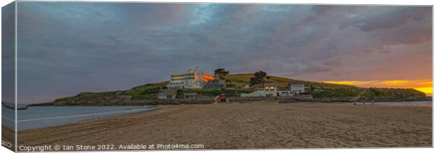 Sunset at Burgh Island (panorama) Canvas Print by Ian Stone