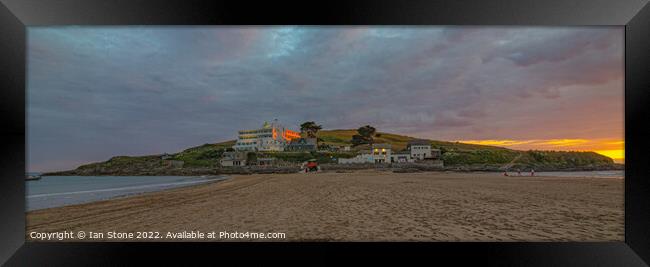 Sunset at Burgh Island (panorama) Framed Print by Ian Stone