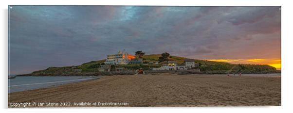 Sunset at Burgh Island (panorama) Acrylic by Ian Stone