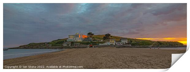 Sunset at Burgh Island (panorama) Print by Ian Stone