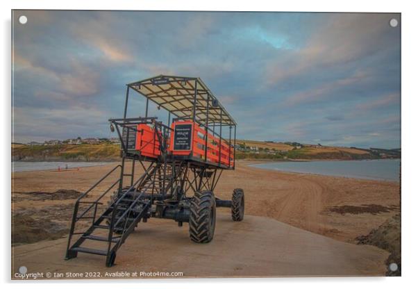 Burgh island sea tractor  Acrylic by Ian Stone