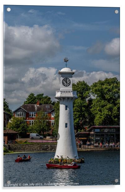 Roath Park Lighthouse Acrylic by Gale Jolly