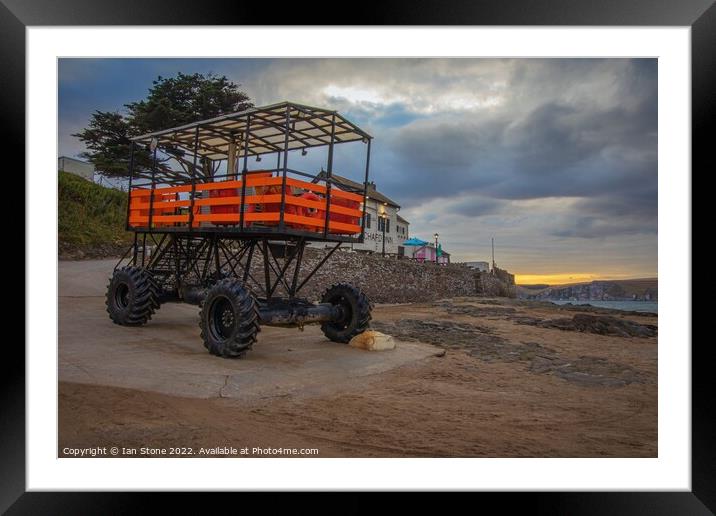 Sea tractor of Burgh island  Framed Mounted Print by Ian Stone