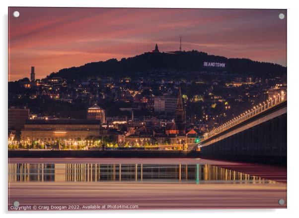 Dundee Beanotown Sunset Acrylic by Craig Doogan