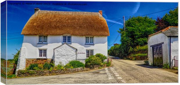 Rural England The Old Thatch  Canvas Print by Peter F Hunt