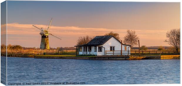 Sunset at Thurne Mill Canvas Print by Paul Smith