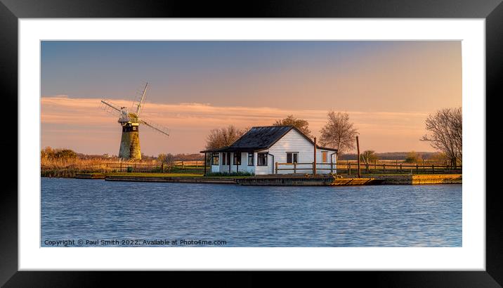 Sunset at Thurne Mill Framed Mounted Print by Paul Smith