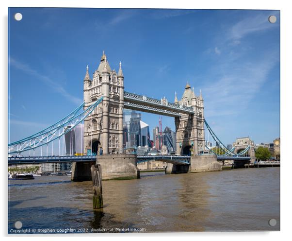 Tower Bridge Acrylic by Stephen Coughlan