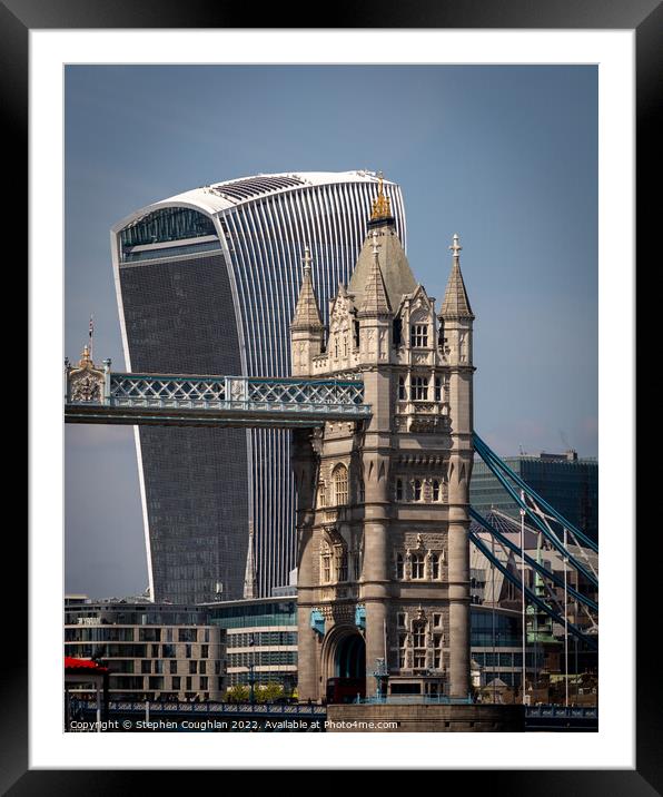 Walkie Talkie & Tower Bridge Framed Mounted Print by Stephen Coughlan