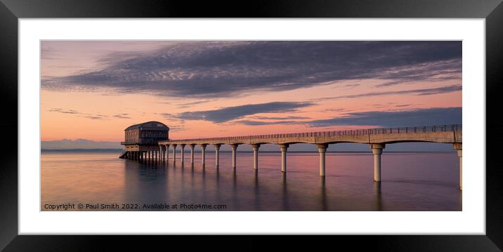 Bembridge Pier Sunset Framed Mounted Print by Paul Smith