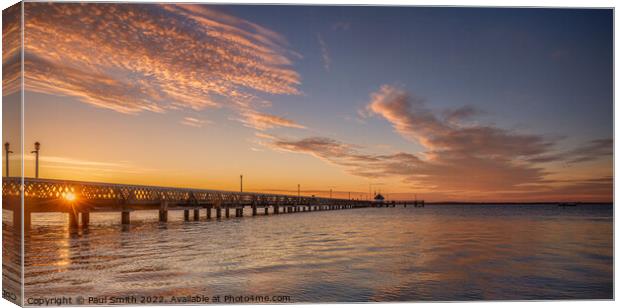Yarmouth Pier Sunset Canvas Print by Paul Smith