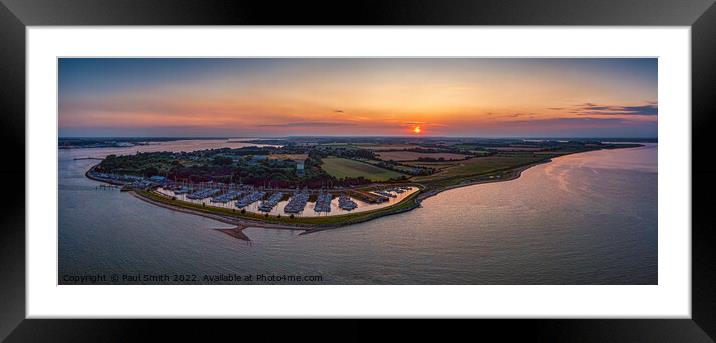 Shotley Gate Marina at Sunset Framed Mounted Print by Paul Smith