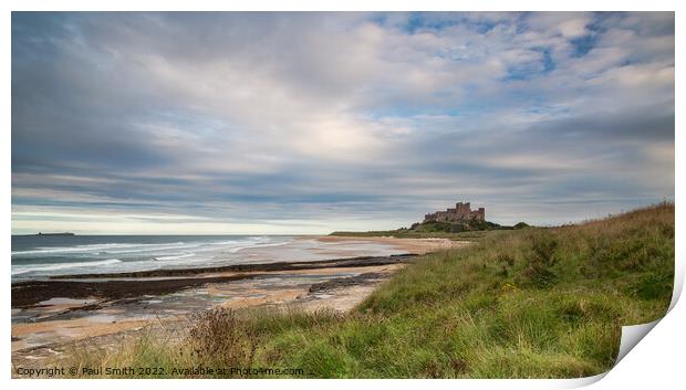Bamburgh Castle, Northumberland Print by Paul Smith