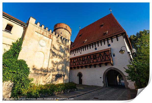 Historic Kotnov Tower in Tabor, Czech Republic Print by Sergey Fedoskin