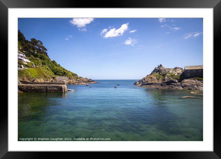 Polperro Harbour Framed Mounted Print by Stephen Coughlan