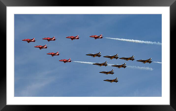 Red Arrows and Black Eagles Framed Mounted Print by J Biggadike