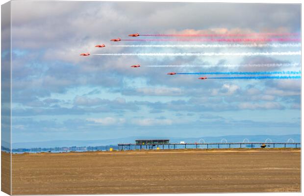Red Arrows Canvas Print by Roger Green