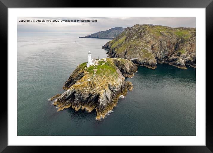 South Stack Lighthouse. Framed Mounted Print by Angela Aird