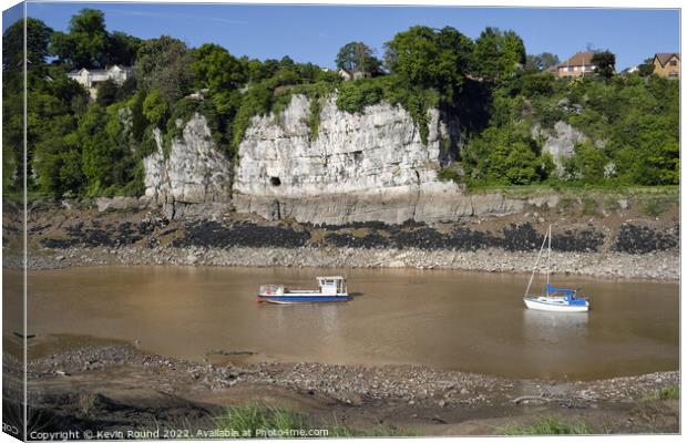Boats River Wye Chepstow Wales Canvas Print by Kevin Round