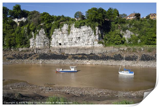 Boats River Wye Chepstow Wales Print by Kevin Round