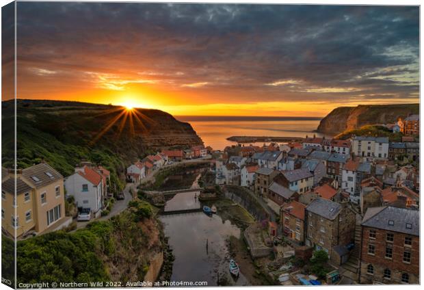 Serene Sunrise over Staithes Canvas Print by Northern Wild