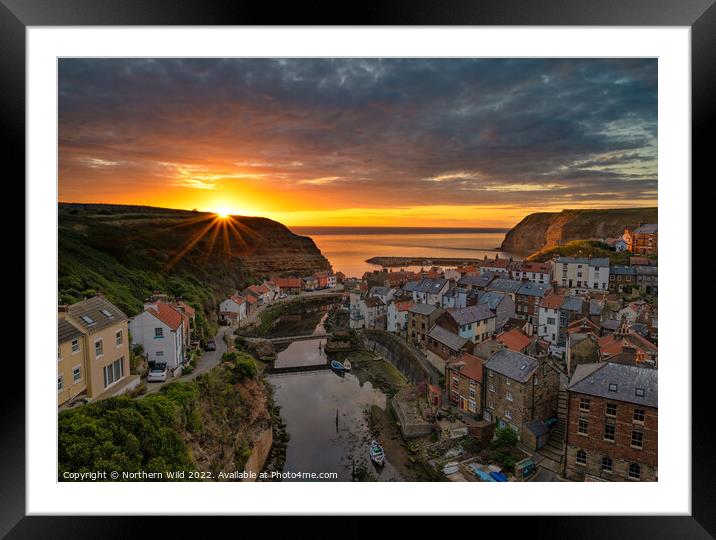 Serene Sunrise over Staithes Framed Mounted Print by Northern Wild