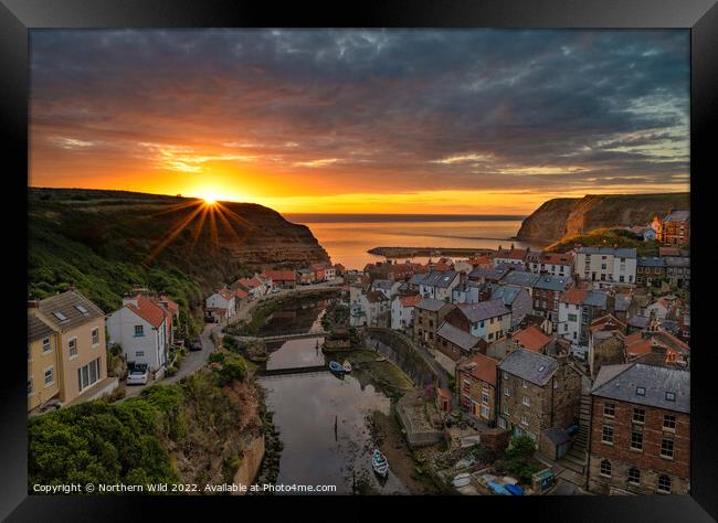 Serene Sunrise over Staithes Framed Print by Northern Wild