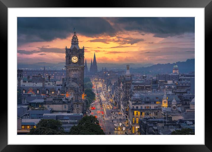 Princess Street Edinburgh  Framed Mounted Print by Anthony McGeever